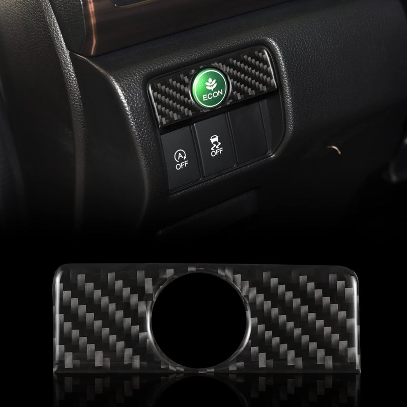 غطاء مفتاح المصابيح الأمامية الداخلي من ألياف الكربون TOMALL متوافق مع هوندا أكورد 9 2013 2014 2015 2016 2017 ملحقات السيارة غطاء لوحة زر ECON إطار التحكم في الإضاءة زينة للسيارة