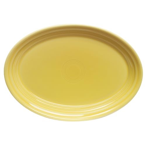 Fiesta® 9 5/8” Small Oval Serving Platter – Durable Ceramic, Lead-Free, Dishwasher/Microwave/Oven Safe – Made in USA - Sunflower - Image 4