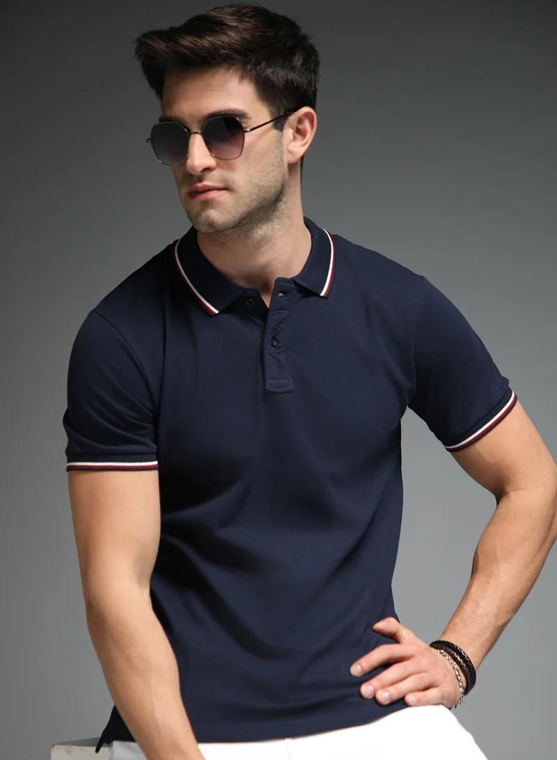 HIGH STAR Polo Collar Short Sleeves Regular T-Shirt for Men