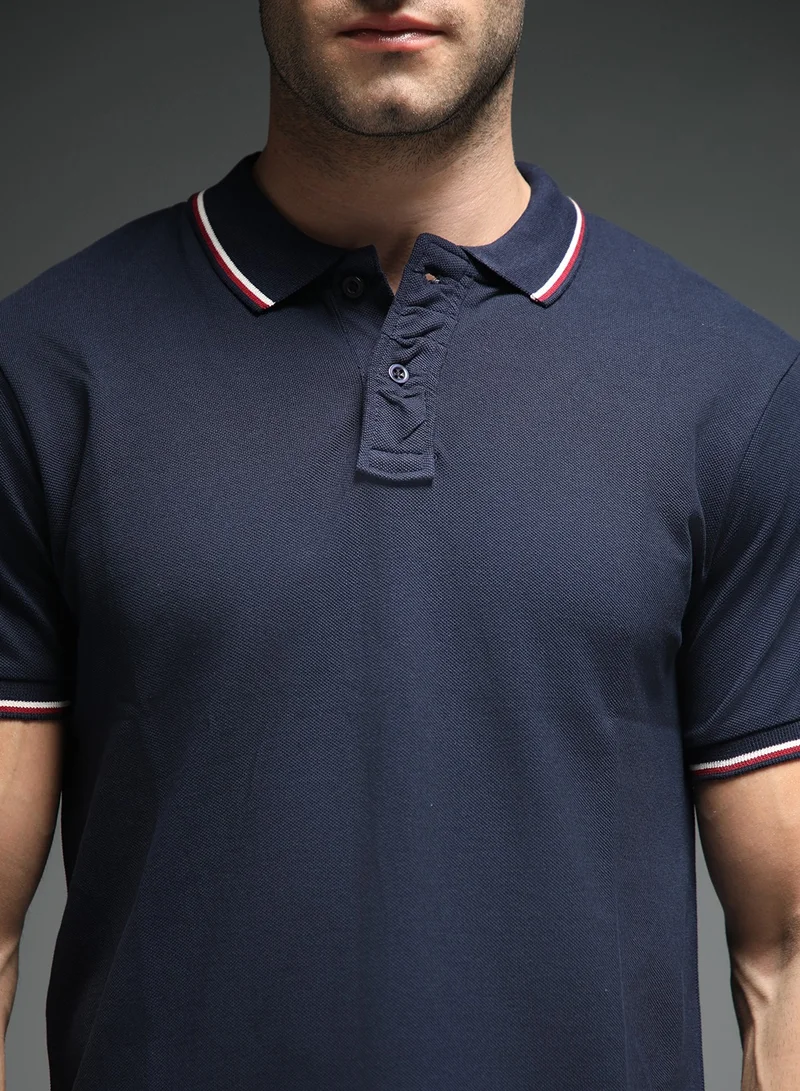 HIGH STAR Polo Collar Short Sleeves Regular T-Shirt for Men