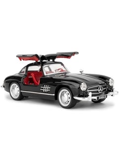 1955 Mercedes-Benz 300sl Vintage Car Model, 1/32 Toy Car with Sound and Light Function, Children's Toy Model Car with PullBack Function, Collector's Quality Model Car, Gift for Children (black)