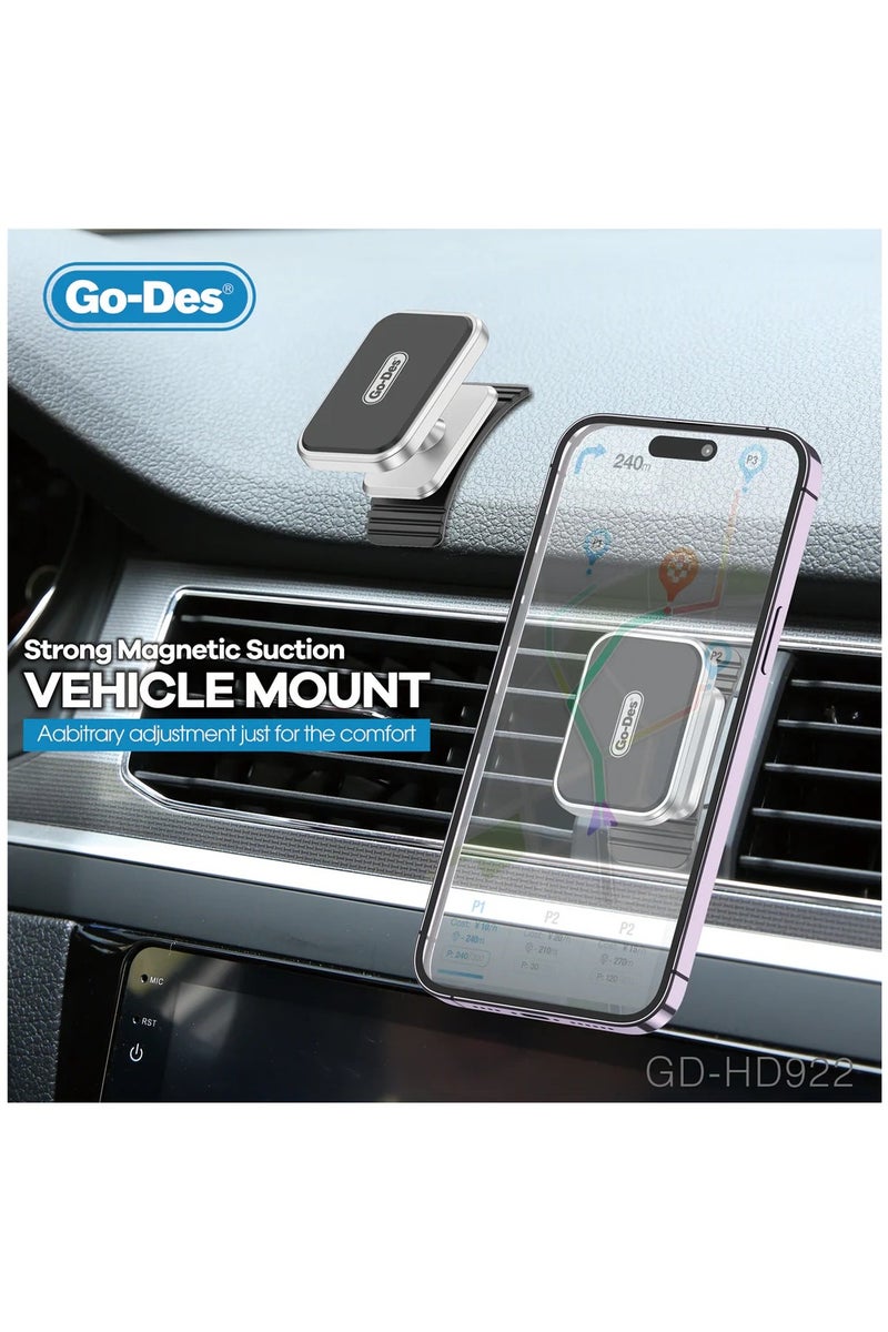 GO-DES 360 degree rotation car dashboard mount stand magnet cell phone holder for car - Image 2