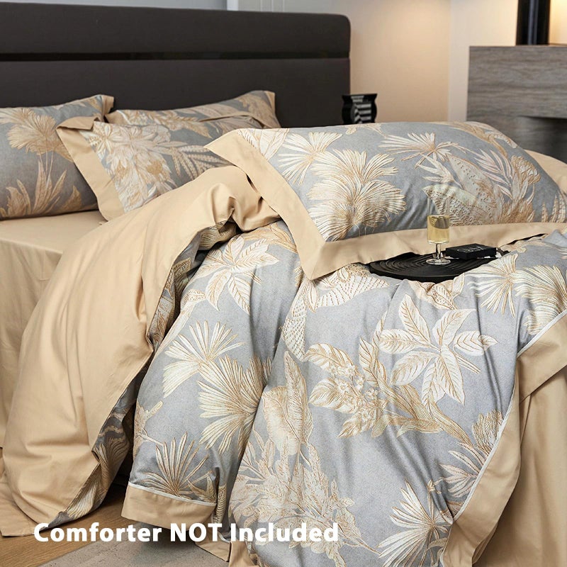 TodaFre 100% Cotton Duvet Cover Queen Size Set, Luxury Reversible Botanical Floral Patterned, Ultra Soft & Breathable Bedding for All Season Comfort, 3 Pieces (90"x90") - Image 2
