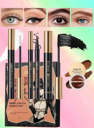 4Pcs Brow and Eye Makeup Set 4 in 1 Black Eyelash Curling Mascara Liquid Eyeliner Brow Cream Styling Wax and Eyelash Growth Serum Eyelash and Eyebrow Makeup Kit - pzsku/ZE88088E8B4A138930B34Z/45/_/1719228138/c4f2c39e-74a3-4c29-a8fb-ae830c549e02