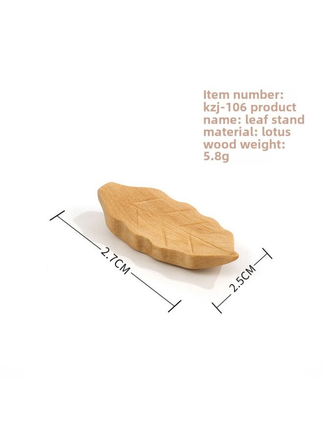 Hotel Solid Wood Chopsticks Rack Japanese Style Japanese Style Chopsticks Holder Creative Nanmu Chopsticks Pillow Cute Stitching Dual-use Chopsticks Spoon Rack-Specifications:KZJ-106 Lotus Leaf Rack 2.7*2.5 * 1.2cm - Image 1