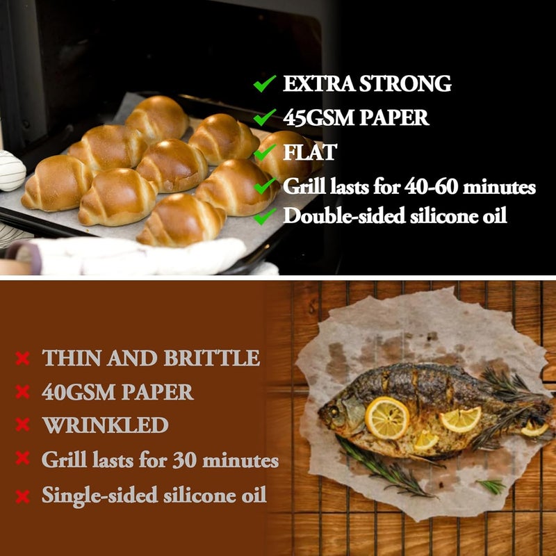 UBeesize Dmiwise 120 PCS Parchment Paper, Air Fryer Disposable Paper Liner for Microwave, Non-Stick Air Fryer Liners Square Free of Bleach - Image 5
