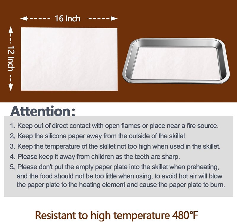 UBeesize Dmiwise 120 PCS Parchment Paper, Air Fryer Disposable Paper Liner for Microwave, Non-Stick Air Fryer Liners Square Free of Bleach - Image 3