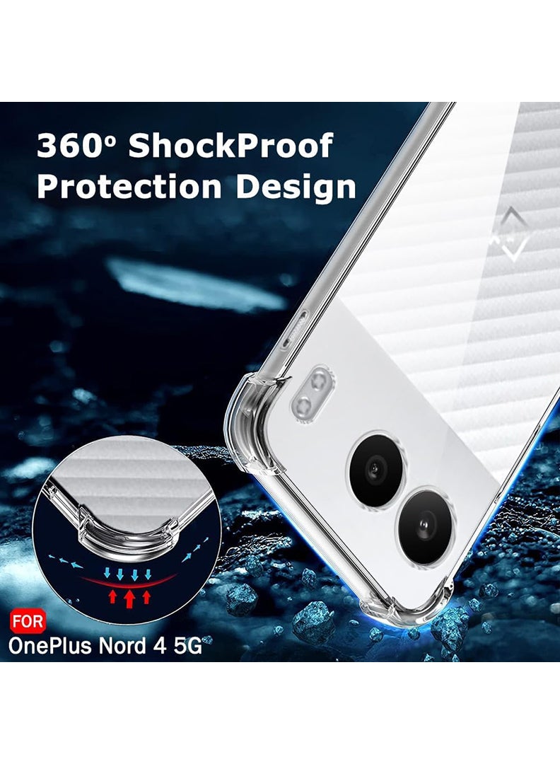 Theodor OnePlus Nord 4 Clear Case, Shock-Absorption TPU Cell Phone Cover with Reinforced Corners, Soft Flexible & Crystal Clear Protective Bumper Case - Image 3