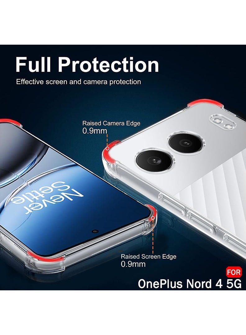 Theodor OnePlus Nord 4 Clear Case, Shock-Absorption TPU Cell Phone Cover with Reinforced Corners, Soft Flexible & Crystal Clear Protective Bumper Case - Image 4