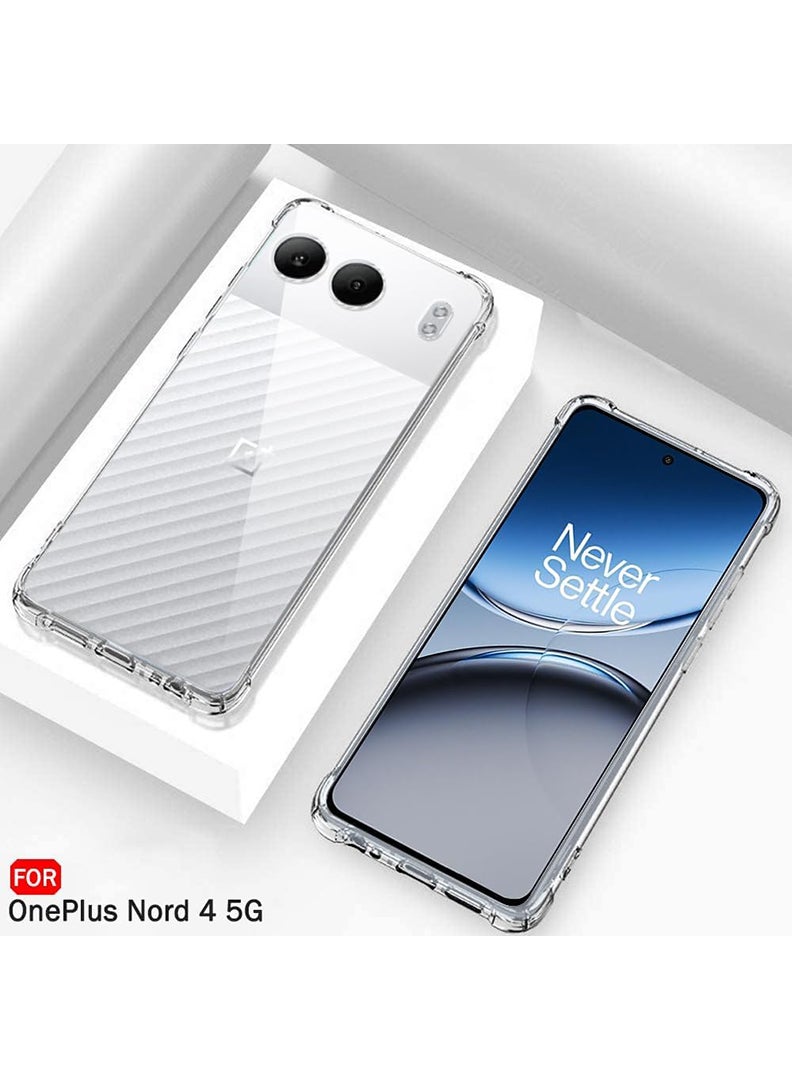 Theodor OnePlus Nord 4 Clear Case, Shock-Absorption TPU Cell Phone Cover with Reinforced Corners, Soft Flexible & Crystal Clear Protective Bumper Case - Image 5