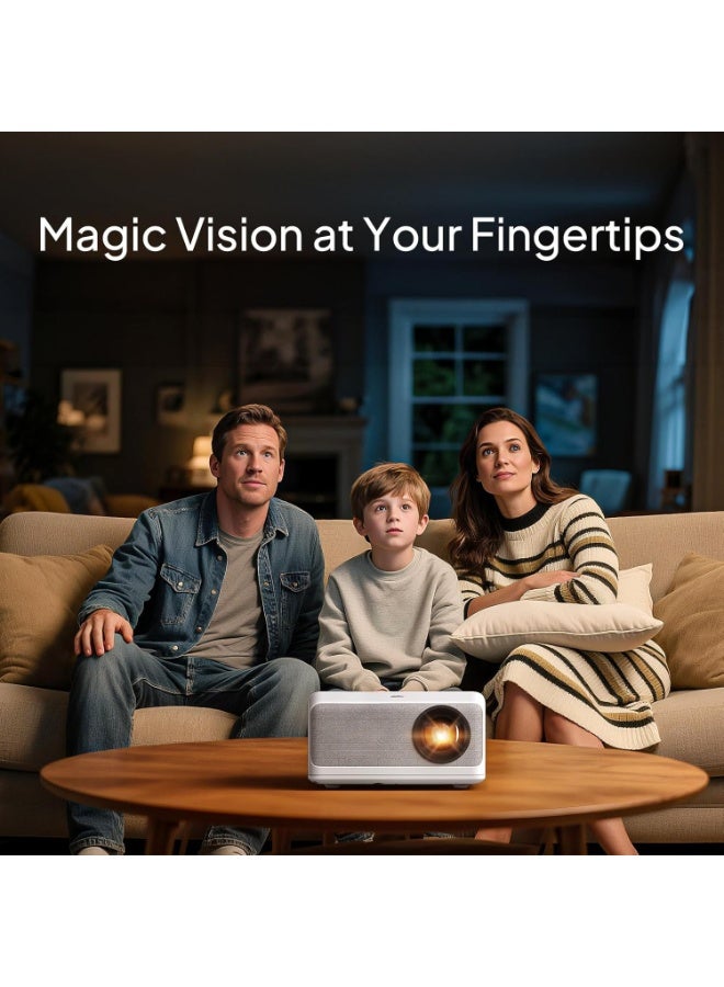 Smart Full HD 1080P Projector with WiFi, Auto Focus, Sealed Dust-Resistant Design and Built-In Speaker for Home Cinema Entertainment - Image 2