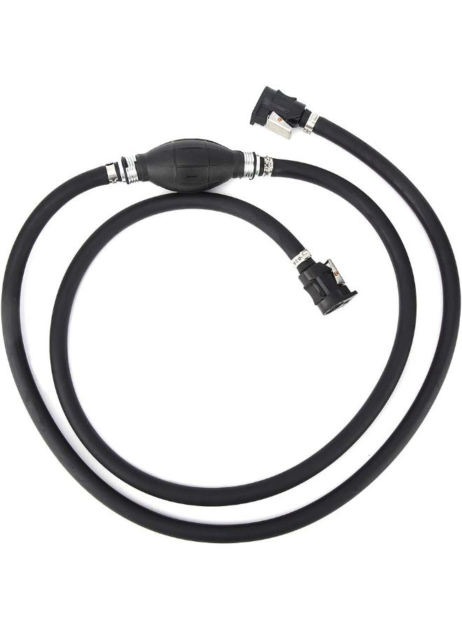 Maxmartt Boat Fuel Line 3/8in 7ft Boat Motor Fuel Gas Hose Fuel Line with Ball Pump Marine Gas Tank Fuel Line Assembly with Primer Bulb Connector for Marine Johnson - Image 1
