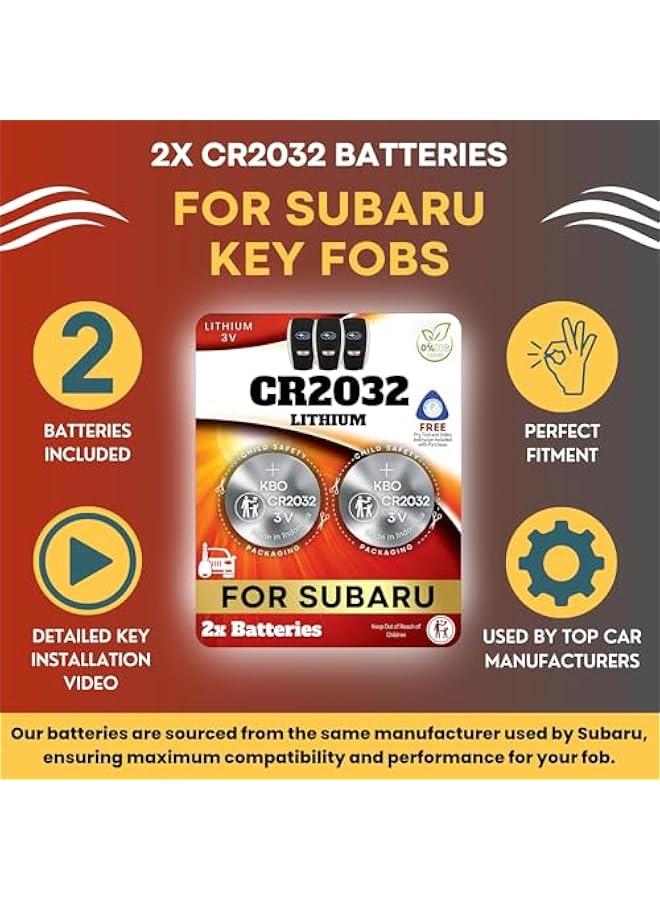Arabest Key Fob Battery Replacement for Subaru CR2032 (2 Pack) - Fits Outback, Forester, Crosstrek, Ascent, Impreza, Legacy, WRX, BRZ - Compatible with Smart FOBS - Check Fitment Guide - Image 4