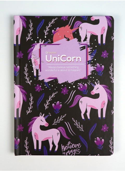 Notebook Unicorn Hard Cover A5 Purple