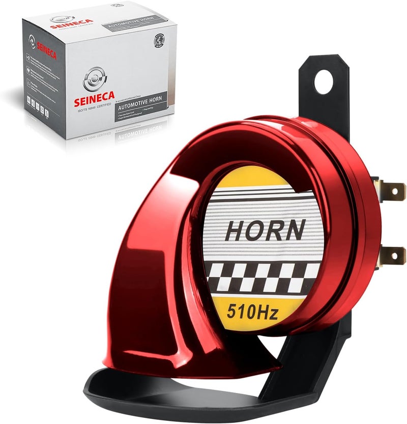 SEINECA Snail Air Horn Waterproof 130DB Universal High Tone 510HZ 12V Electric Horn for Motorcycle Auto Car Siren Scooter(Red). - Image 1