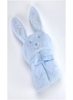 مورا سباين Mora Blanket -Pompon Rabbit 75*95 blue  - Image 1