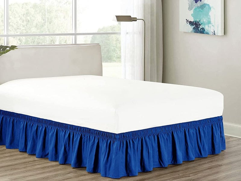YRM Bedding's Royal Blue Bed Skirt Wrap Around 600 Microfiber with Easy Fit with 15 Inch Tailored Drop Shrinkage and Fade Resistant with Microfiber 15 Bed Skirt Double Bed 48 x 72 - Image 1