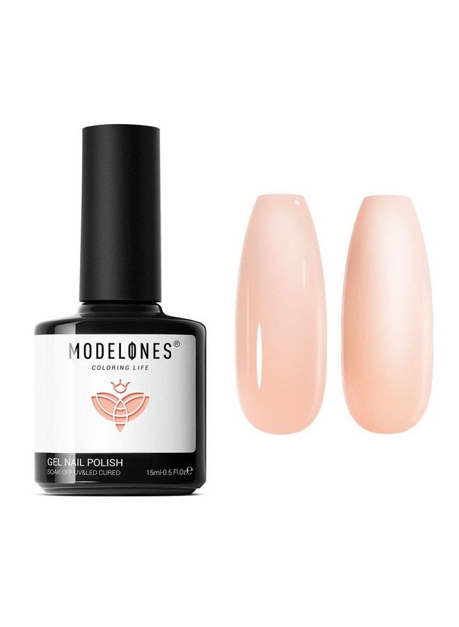 modelones Gel Nail Polish 1 Pcs 15Ml Transparent Jelly Neutral Gel Polish Set 2022 Popular Sheer Nude Color Nail Gel Polish Kit Soak Off Led Salon Diy At Home Gel Nail Manicure Gift For Women Girls - Image 2