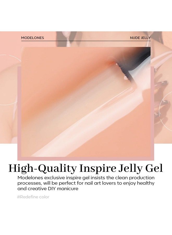 modelones Gel Nail Polish 1 Pcs 15Ml Transparent Jelly Neutral Gel Polish Set 2022 Popular Sheer Nude Color Nail Gel Polish Kit Soak Off Led Salon Diy At Home Gel Nail Manicure Gift For Women Girls - Image 4