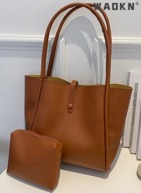 النسخة الكورية من الألوان الصلبة حقيبة يد حقيبة يد حقيبة يد أمي جديدة بسيطة المحمولة حجم كبير أزياء حقيبة الكتف