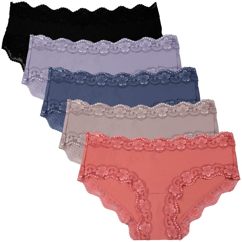 ADOVAKKER Women's Underwear Low Rise Lady Micro Smooth Breathable Briefs Hipster Panties Multipack - Image 3