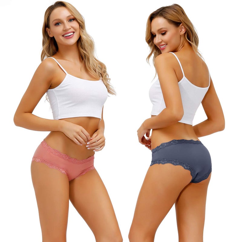 ADOVAKKER Women's Underwear Low Rise Lady Micro Smooth Breathable Briefs Hipster Panties Multipack - Image 2