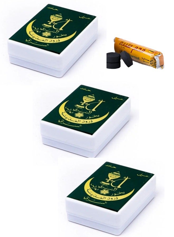 Al-Arayes incense, Madina Al-Sari, Ali Hamed, three pieces with charcoal, 3*100 grams