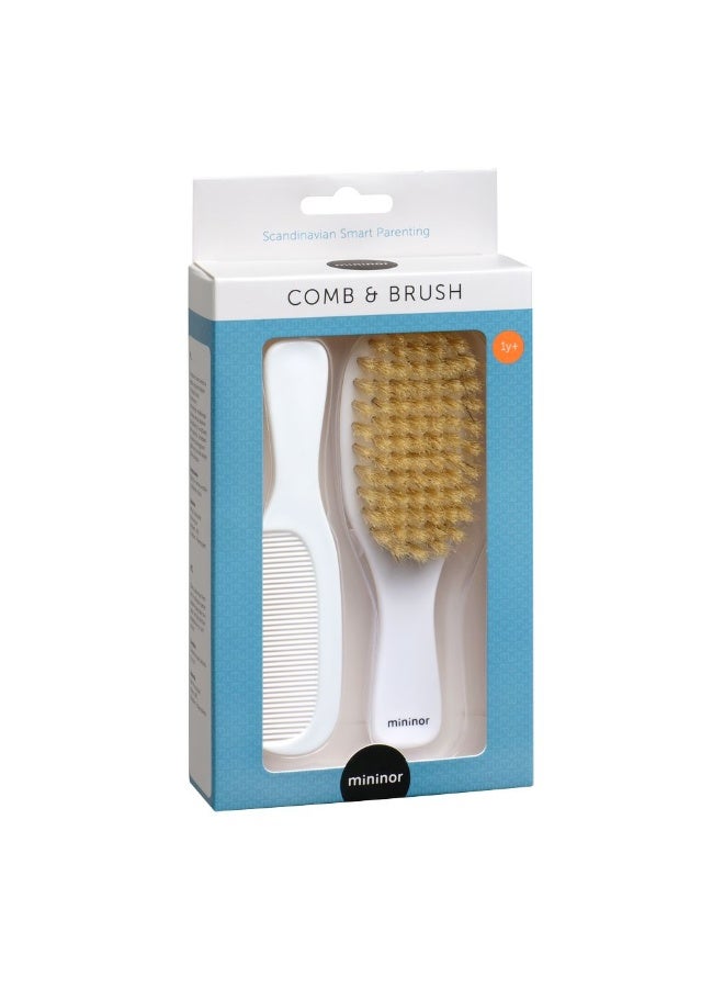 Mininor Comb And Brush  White