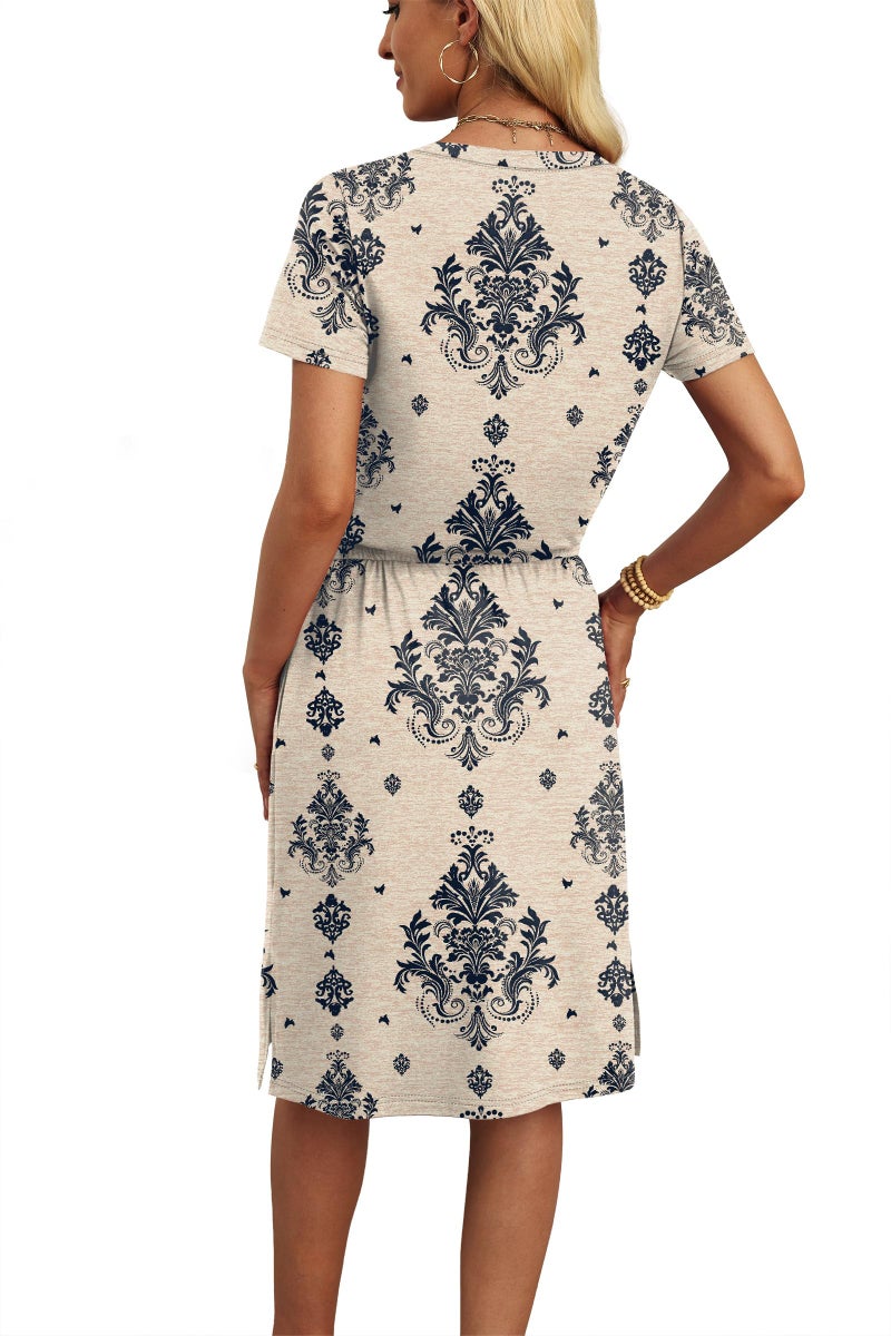 OFEEFAN Summer Dresses for Women 2026 Sundresses Casual Long Flowy Beach Vacation Date Cruise Essentials Floral with Pockets XL - Image 5