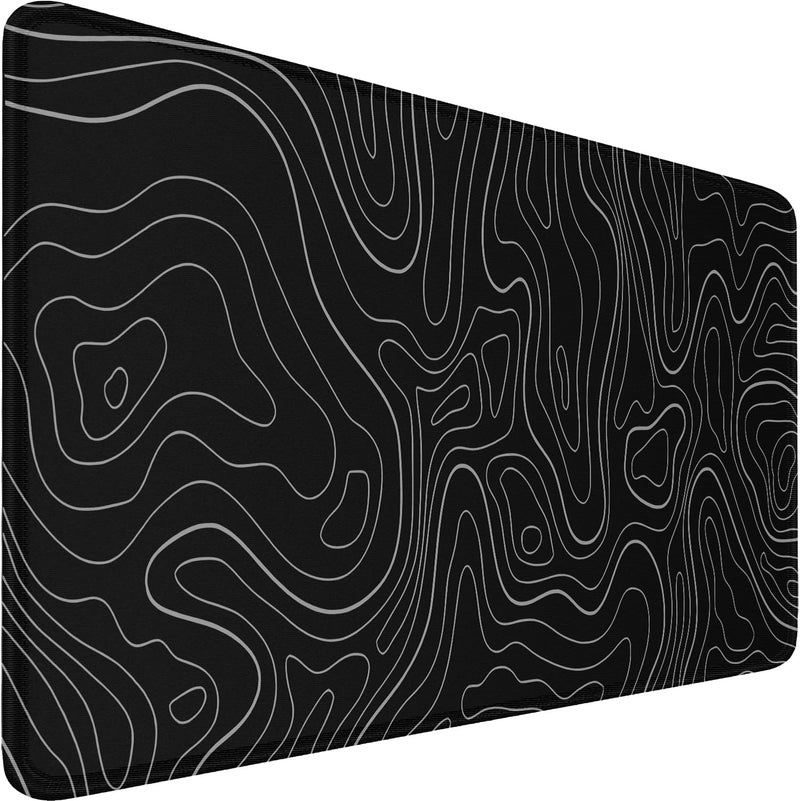 Naukay Large Extended Gaming Mouse Pad, 31.5x15.7 inch Computer Keyboard Mouse Mat, Water Resist Non-Slip Mousepad Rubber Base Long XXL Desk Mouse Pad for Gaming, Office & Home, Black White Lines - Image 1