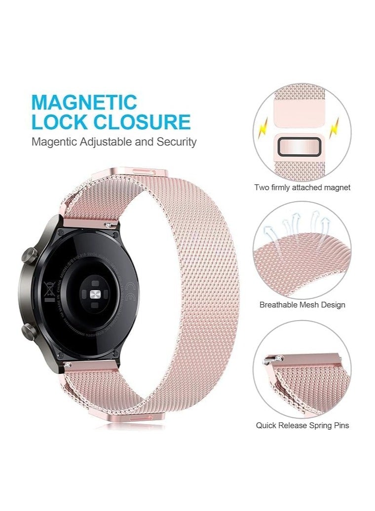 Solob 22mm Stainless Steel Magnetic Mesh Compatible for Samsung Galaxy Watch 46mm/Gear S3 Classic/Frontier/Huawei Watch 2Classic/GT/GT 2/ Quick Release Replacement Sports Straps - Image 2