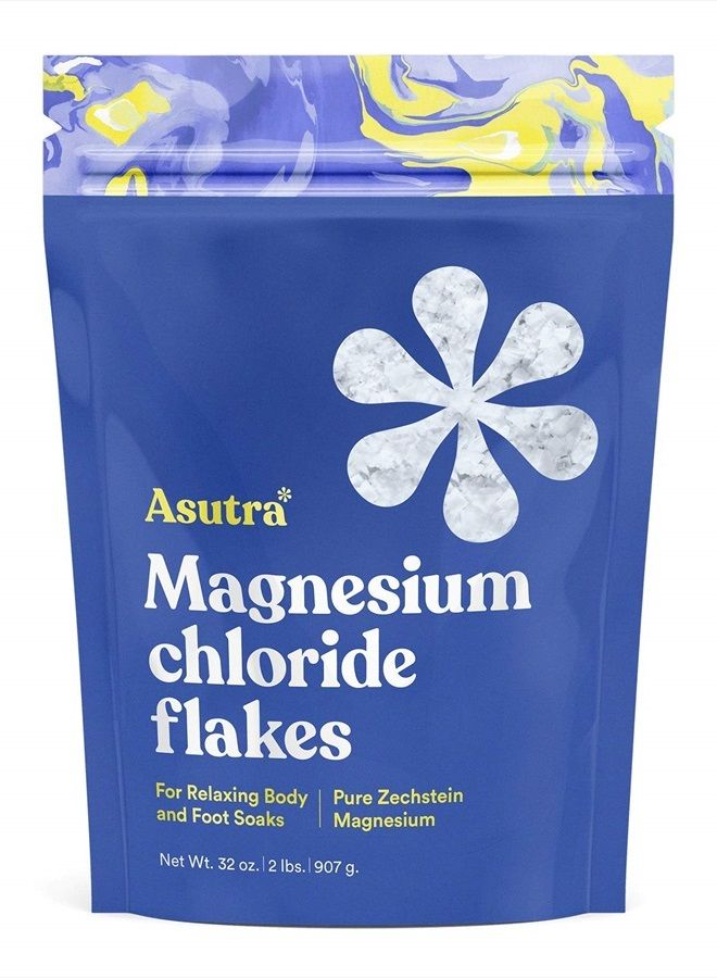 Asutra Magnesium Chloride Bath Flakes, 2 lbs | for Foot & Body Soaks - Image 1
