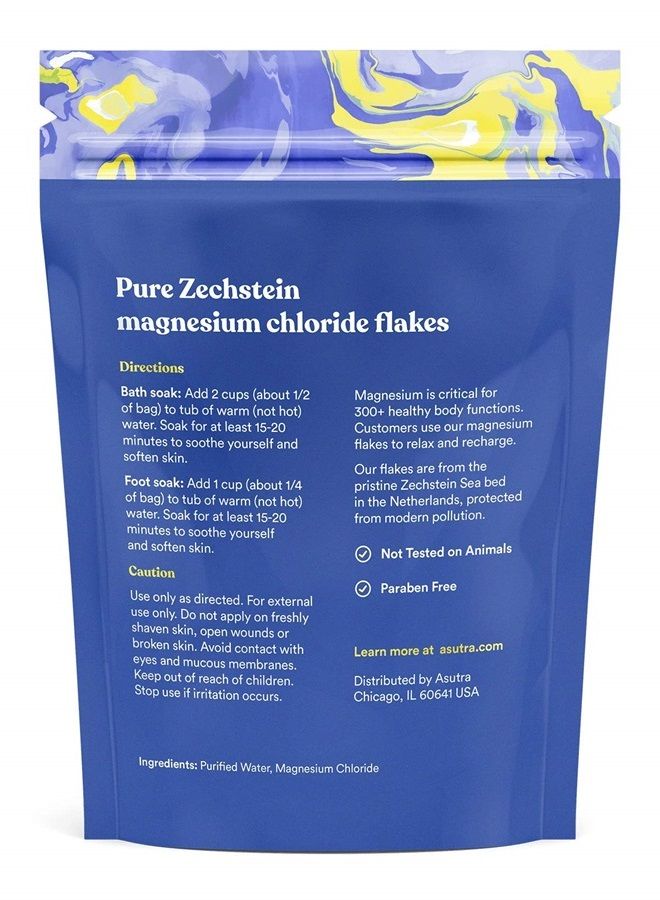 Asutra Magnesium Chloride Bath Flakes, 2 lbs | for Foot & Body Soaks - Image 2