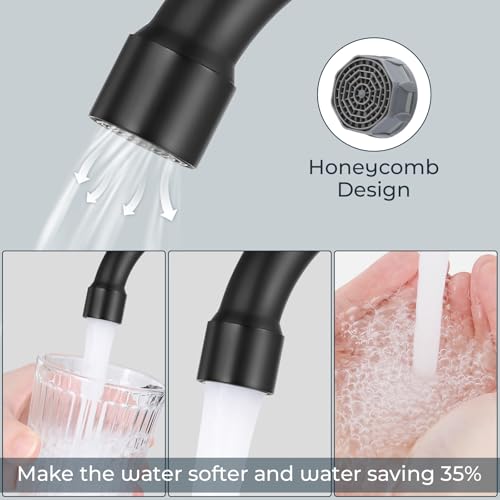 KHQF 4 inches Bathroom Faucet for 3 Hole,2-Handle Bathroom Sink Faucets with Pop Up Drain (Matte Black) - Image 4