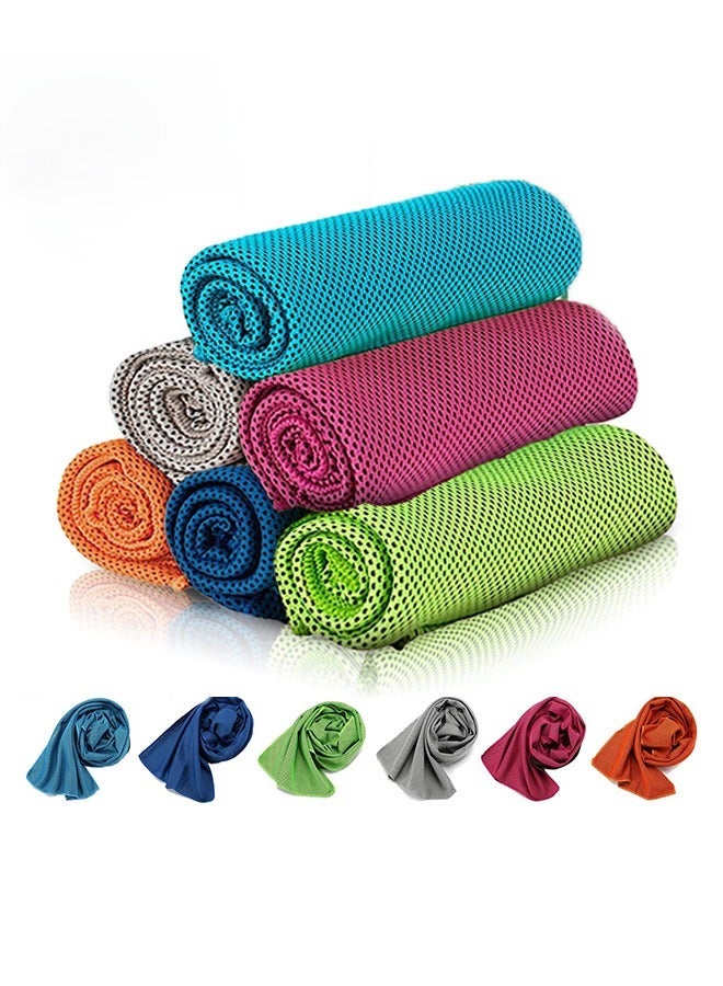 Generic 6Pcs Cooling Towel, Ice Sports Towel, Cool Towel for Instant Cooling,for Yoga, Travel, Golf, Gym,Camping, Fitness, Running, Workout & More Activities (31.5"x11.8")  - Image 1