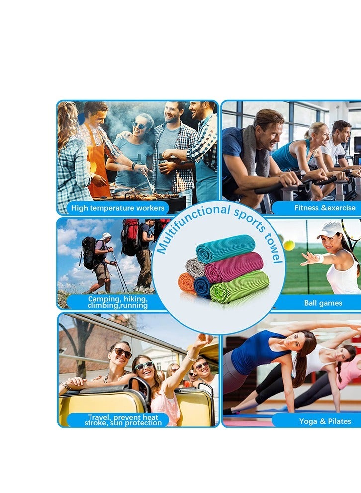 Generic 6Pcs Cooling Towel, Ice Sports Towel, Cool Towel for Instant Cooling,for Yoga, Travel, Golf, Gym,Camping, Fitness, Running, Workout & More Activities (31.5"x11.8")  - Image 5
