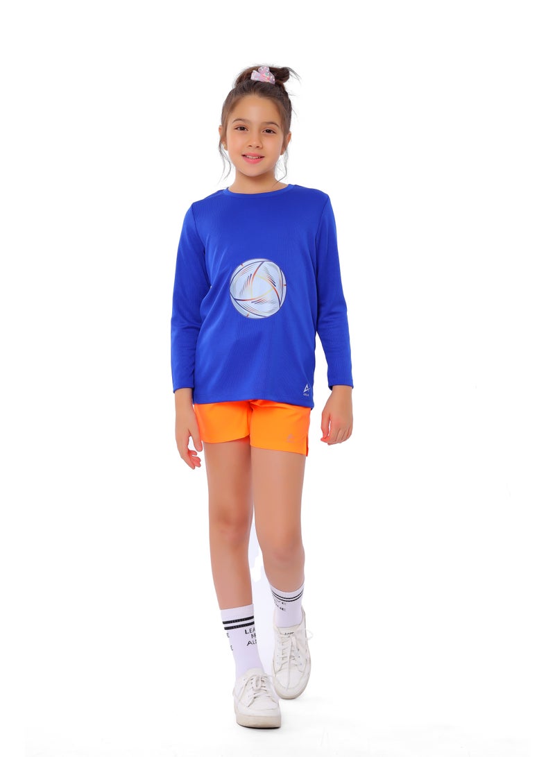ANJA Girls' Orange Sport Shorts – Comfortable, Stylish Design - Image 1