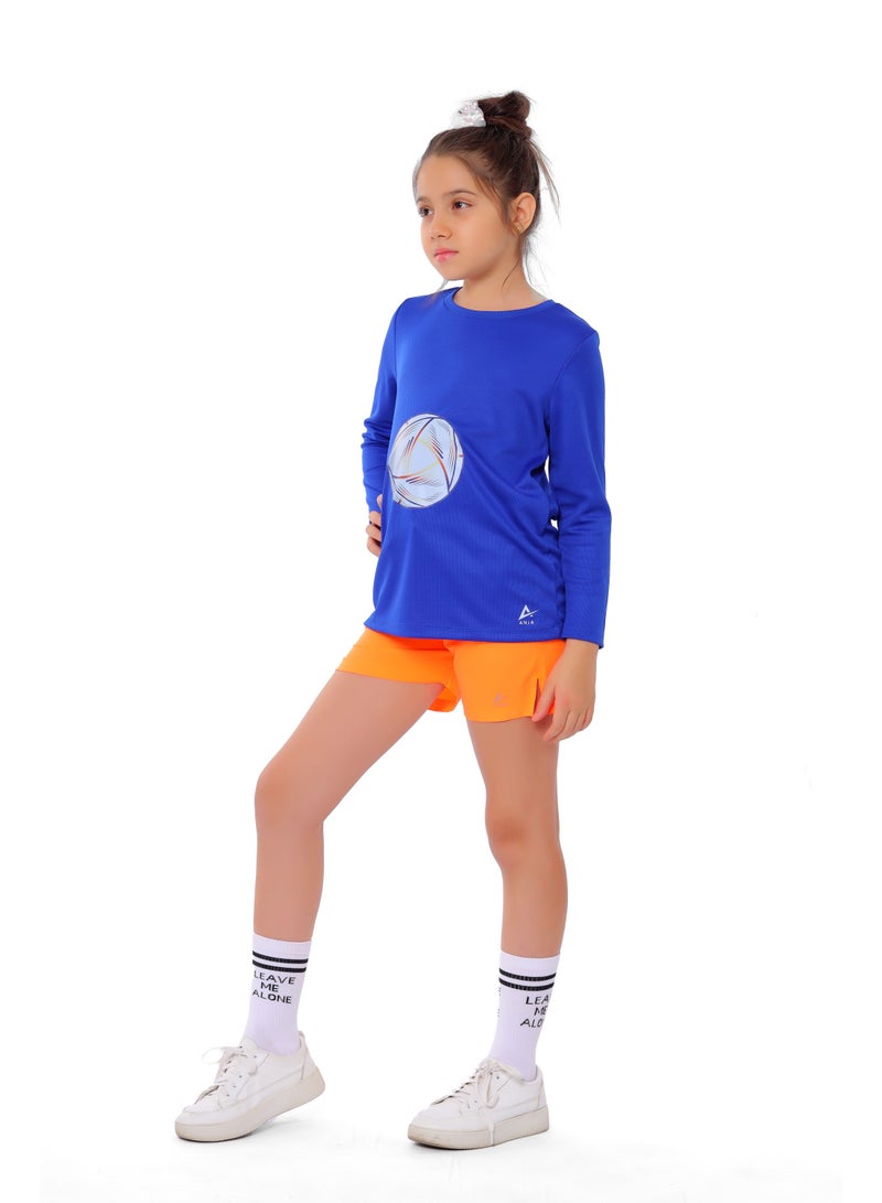 ANJA Girls' Orange Sport Shorts – Comfortable, Stylish Design - Image 2