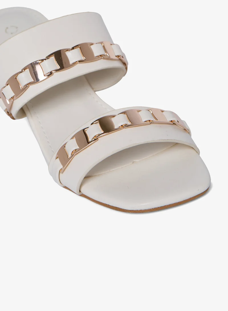 Geoomnii CREAM Geoomnii Mid Heel Sandals for Women – Comfortable Stylish Heeled Sandals for Office, Party & Daily Wear for Women | Best Price UAE