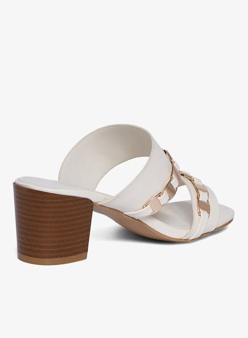 Geoomnii CREAM Geoomnii Mid Heel Sandals for Women – Comfortable Stylish Heeled Sandals for Office, Party & Daily Wear for Women | Best Price UAE