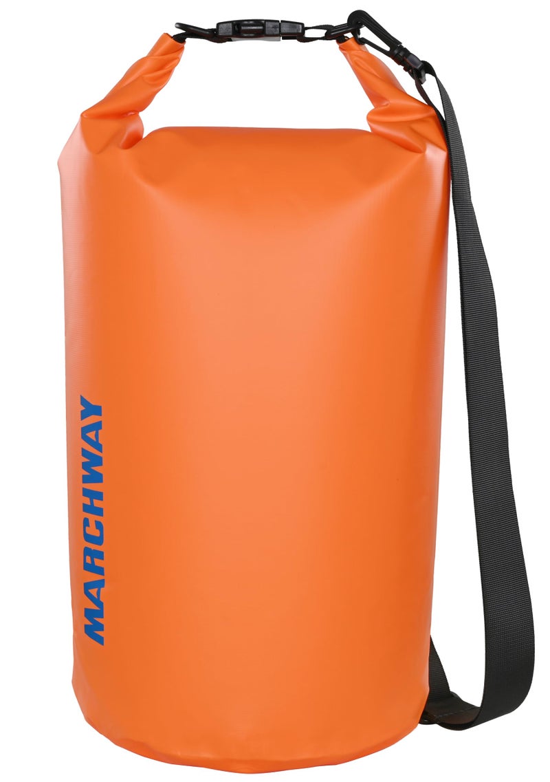 MARCHWAY Floating Waterproof Dry Bag Backpack 5L/10L/20L/30L/40L, Roll Top Sack Keeps Gear Dry for Kayaking, Rafting, Boating, Swimming, Camping, Hiking, Beach, Fishing (Deep Orange, 20L) - Image 1