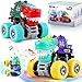 JODUDLR Dinosaur Toys for Kids 35 2 Monster Truck Toys for Ages 34 LightUp Sounds Toddler Boy Toy360 Rotating Push and Go Cars Kid BabyToy for 3 4 5 Year Old Boys Girls Christmas Birthday Gift - Image 2