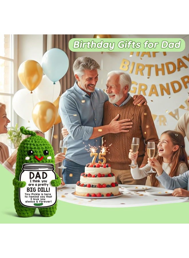 MAMAGIFTREE Valentines Dad Gifts from Daughter or Son,Handmade Crochet Pickle Birthday Gifts for Dad -I Love Best Daddy Ever Gift Thank You Daddy Funny Emotional Care Desk Decor - Image 4