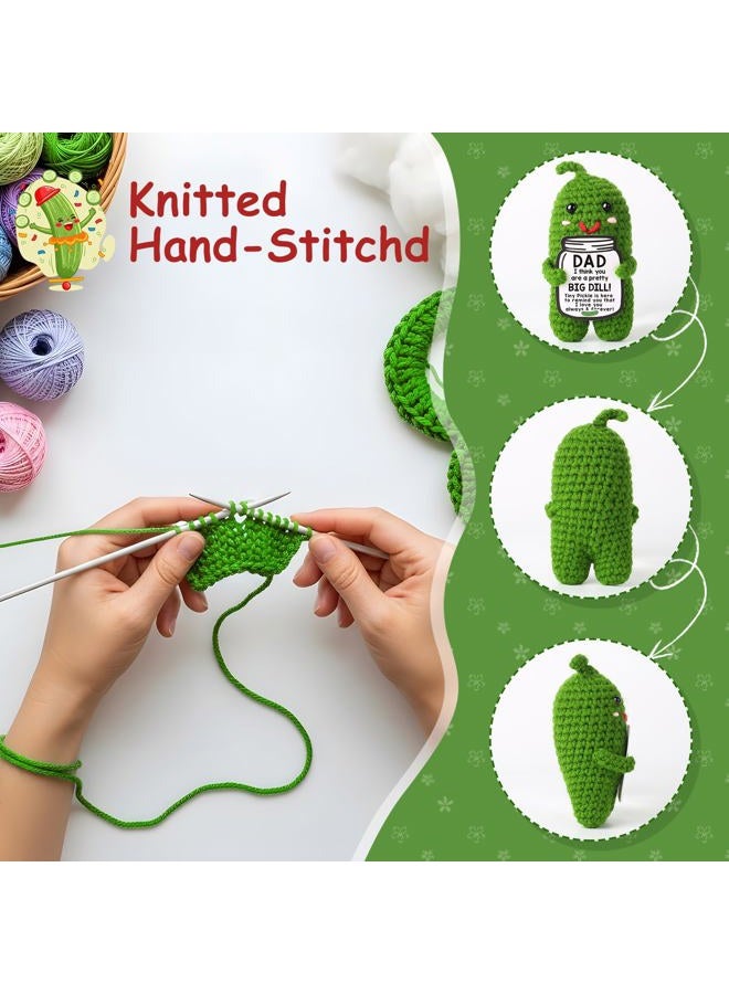 MAMAGIFTREE Valentines Dad Gifts from Daughter or Son,Handmade Crochet Pickle Birthday Gifts for Dad -I Love Best Daddy Ever Gift Thank You Daddy Funny Emotional Care Desk Decor - Image 3