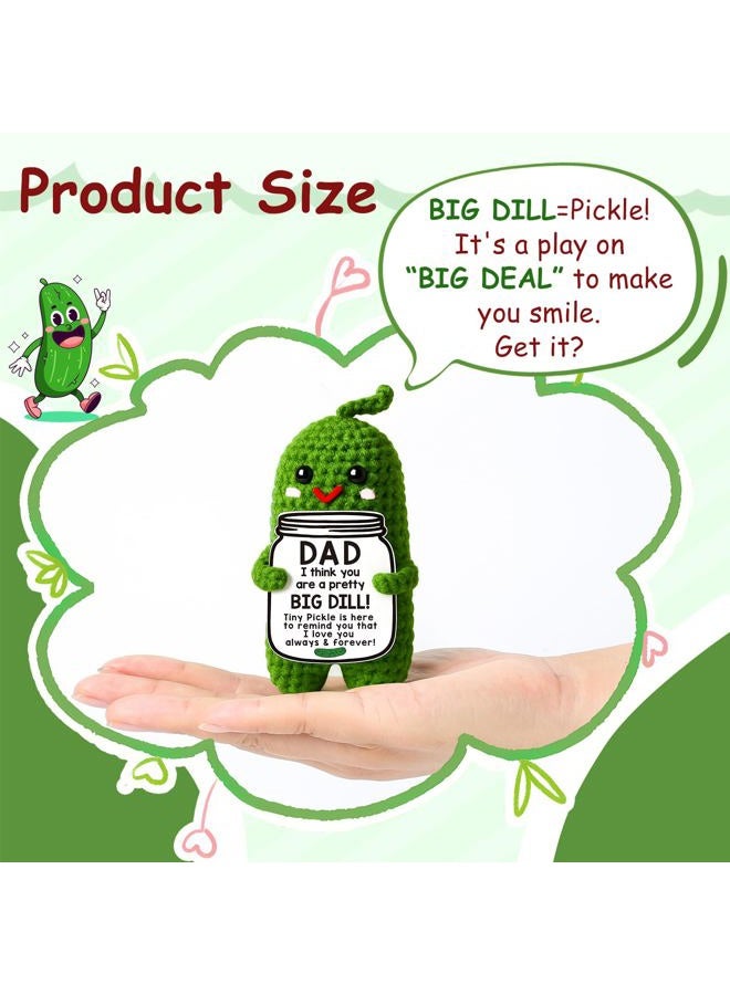 MAMAGIFTREE Valentines Dad Gifts from Daughter or Son,Handmade Crochet Pickle Birthday Gifts for Dad -I Love Best Daddy Ever Gift Thank You Daddy Funny Emotional Care Desk Decor - Image 5