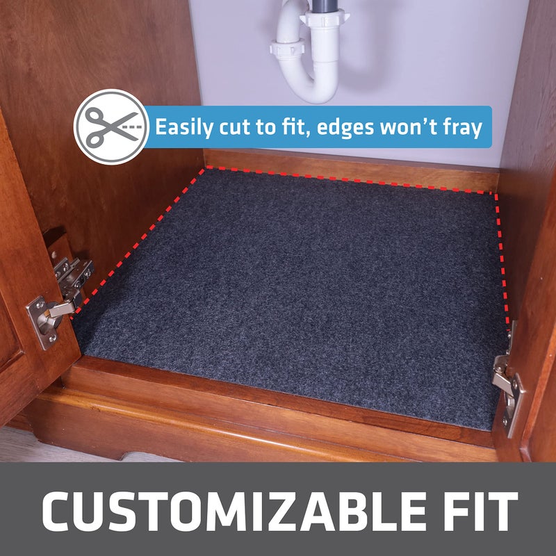 Drymate Premium Under Sink Mat, Waterproof Cabinet Protection Mats for Kitchen & Bathroom, Absorbent Shelf Liners, Slip-Resistant, Non-Adhesive, Machine Washable (USA Made)(24â€x29â€)(Charcoal) - Image 3