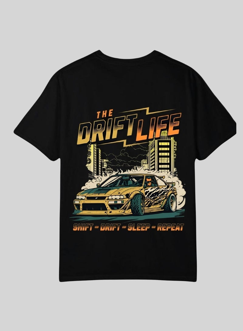 Khamsify Premium JDM Drift Life Edition T-Shirt - Streetwear Graphic Racing Tee for Car Enthusiasts. - Image 1