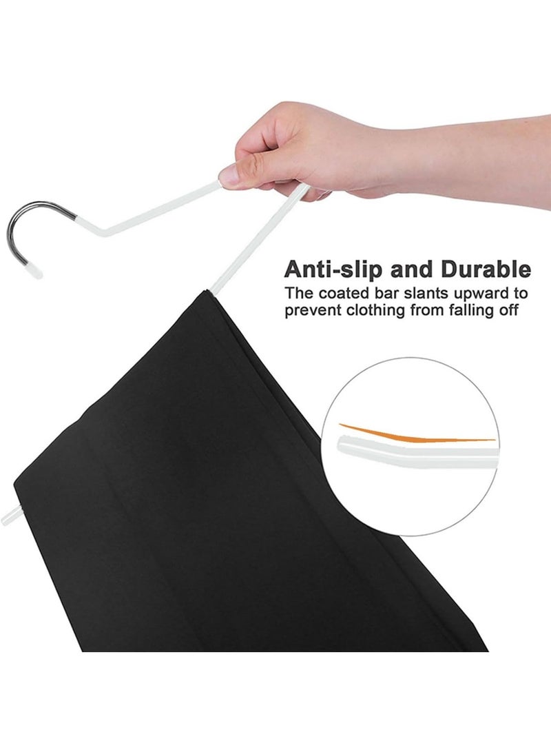 “2 Pack Pants Hangers Metal Closet Organizer, Open Ended Strong Jeans Hangers, Non-Slip Space Saving Trousers Hangers, Multi-Purpose Clothes Organizer for Pants, Skirts, Jeans, Scarf, Leggings, Closet Storage Rack for Women & Men” - Image 4