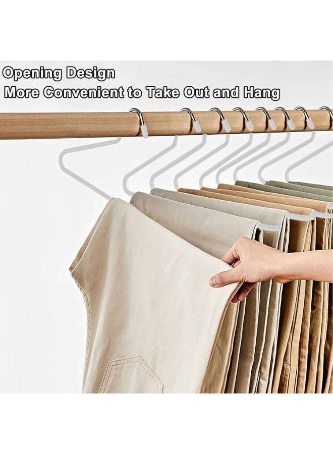 “2 Pack Pants Hangers Metal Closet Organizer, Open Ended Strong Jeans Hangers, Non-Slip Space Saving Trousers Hangers, Multi-Purpose Clothes Organizer for Pants, Skirts, Jeans, Scarf, Leggings, Closet Storage Rack for Women & Men” - Image 2