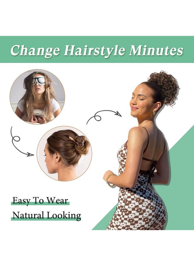 KRSI - Rsi 2 Hair Buns Hair Piece Clip In Hair Bun Extension Fake Bun Hair Pieces For Women Natural Black Messy Bun Hair Clip On Ponytails Drawstring Ponytail For Black Women Large Messy Curly Bun Wig - Image 1